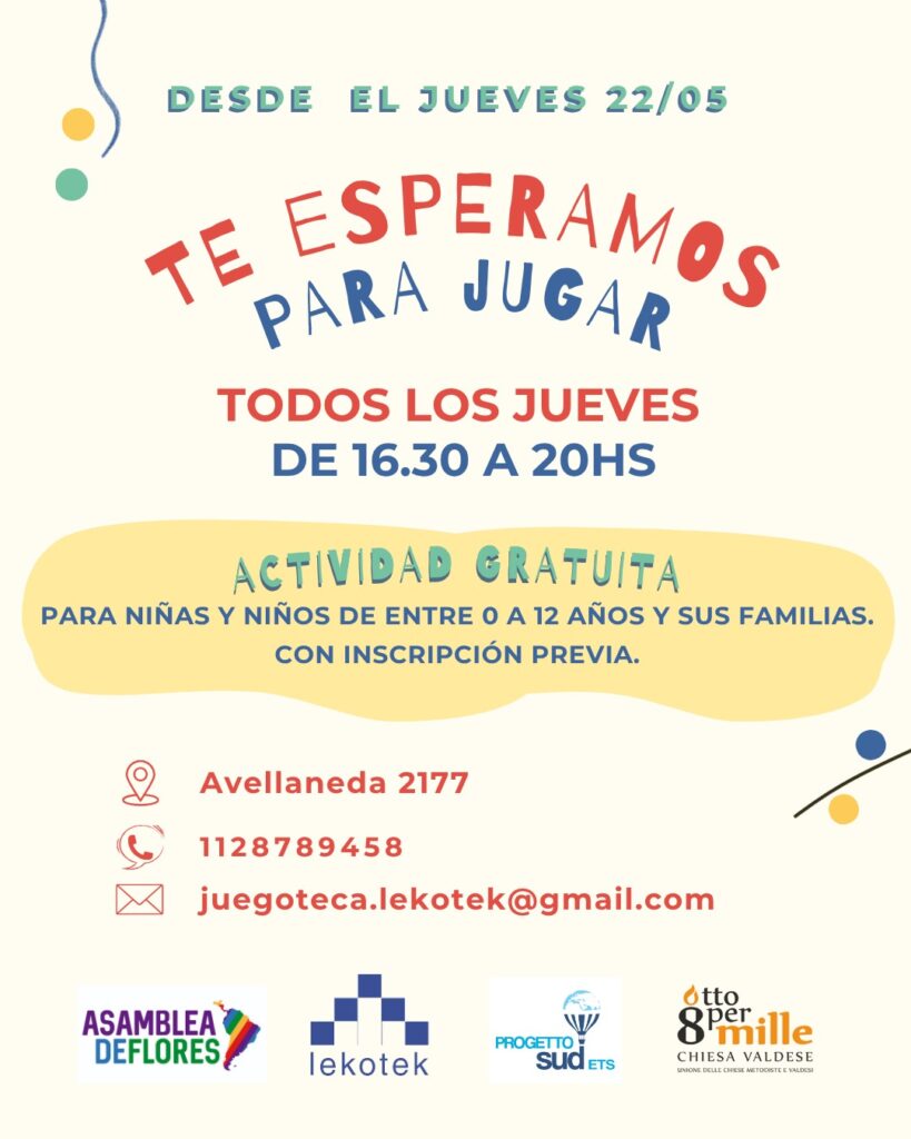 Apertura de juegoteca lekotek en la Asamblea de Flores